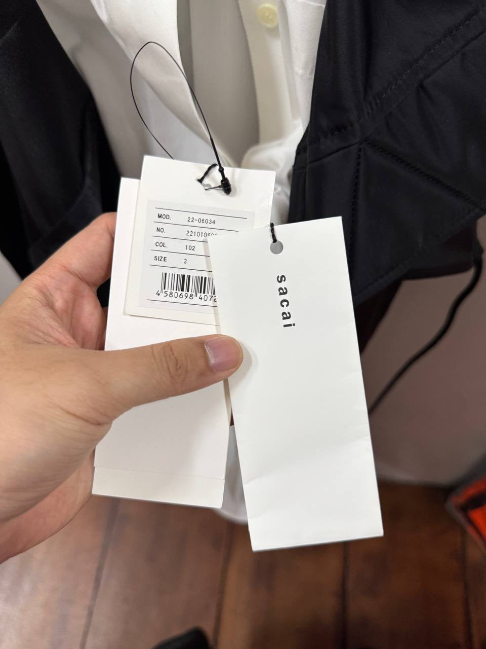 SS22 Sacai Pleated Ruffle Sleeveless Shirt