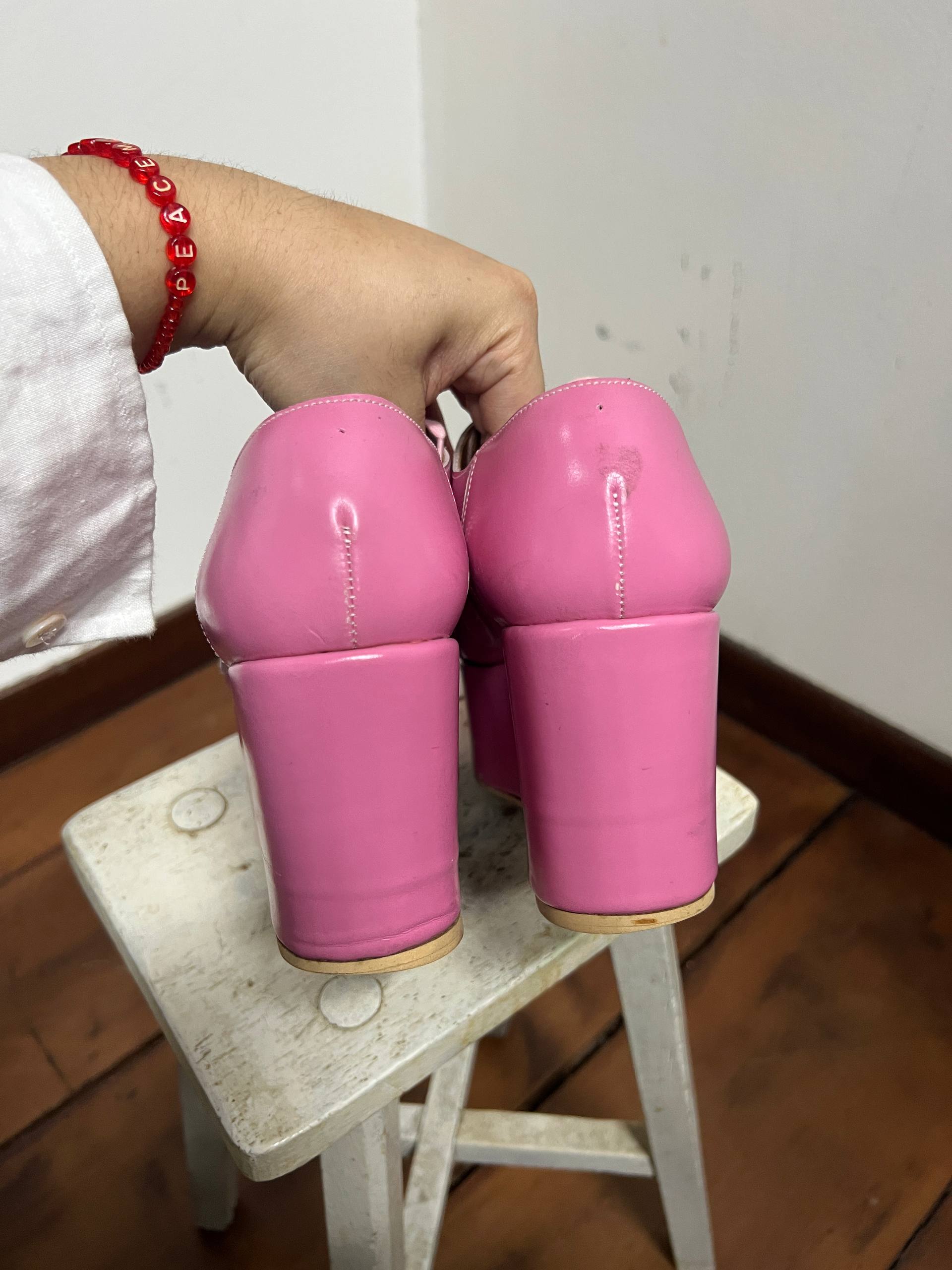 SS15 Junya Watanabe Pink Circle Wedged Platform Shoes