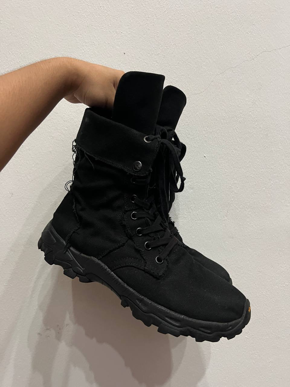 AW19 Yohji Yamamoto Pour Homme Vibram Distressed Boots