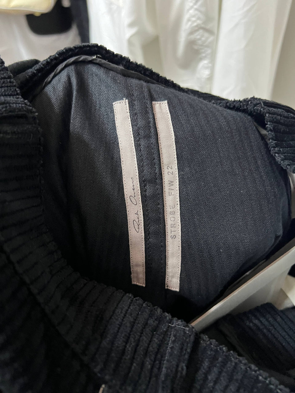 AW22 Rick Owens "Strobe" Corduroy Bolan Banana Cut Pants