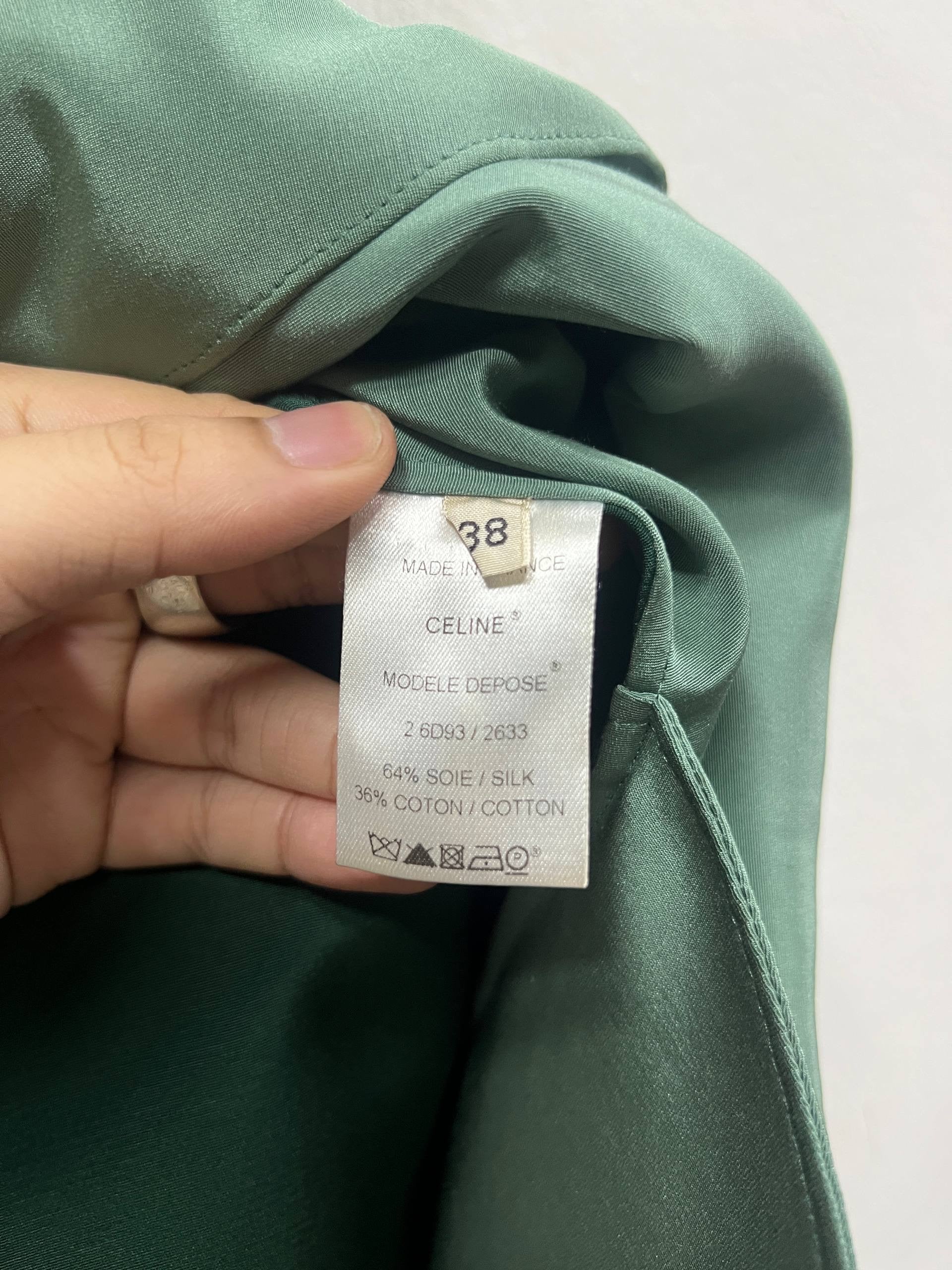 Resort 2010 Celine By Phoebe Philo Paneled Green Dress