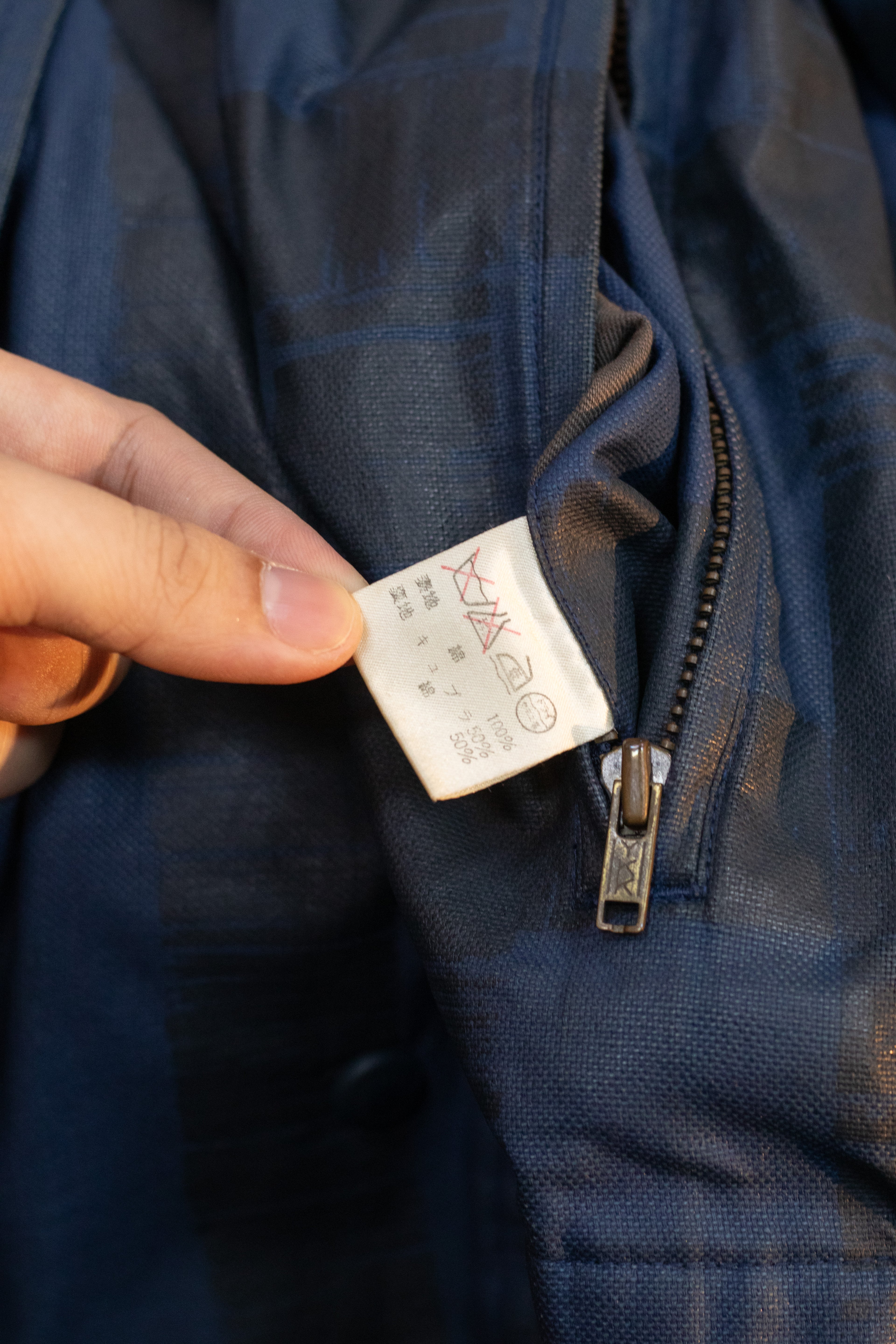 AW85 Issey Miyake Men Waxed Cropped Bomber Moto Jacket