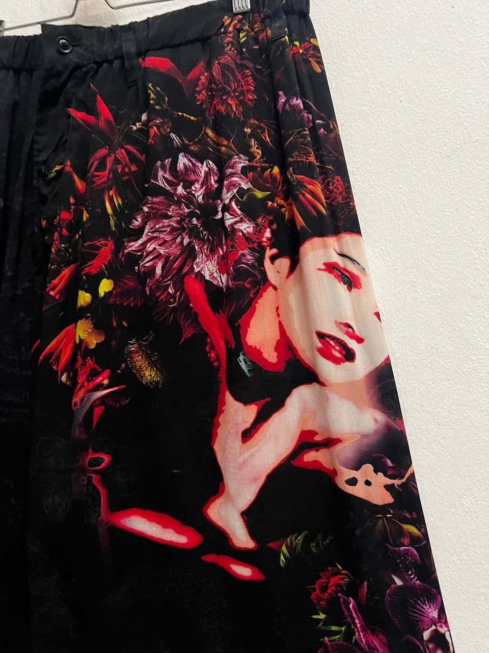 SS19 Yohji Yamamoto Pour Homme Black Scandal Ukiyo-e Gather Drawstring Pants