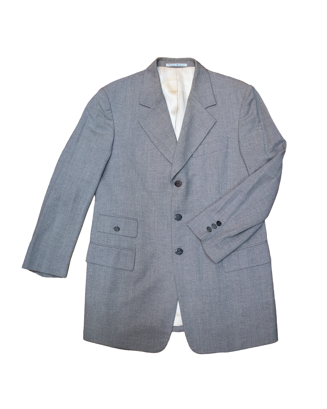 90s Vivienne Westwood Man Grey Blazer (Fabric by Trabaldo Togna)