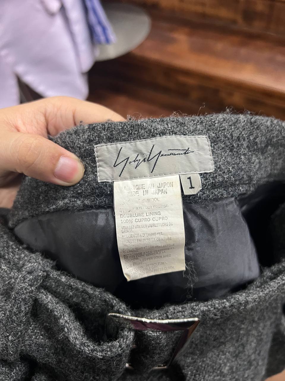 AW06 Yohji Yamamoto Felted Wool Belt Pants