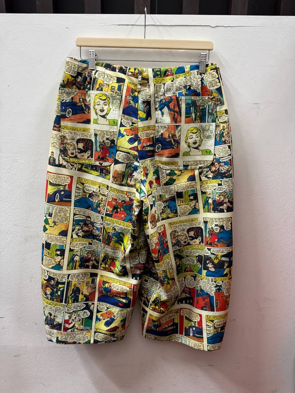 AW18 Comme Des Garcons Homme Plus “White Shock” Comic Strip Balloon Pants