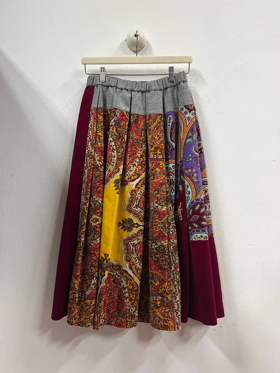 AW99 Comme des Garçons Fuchsia Tapestry Wool Skirt