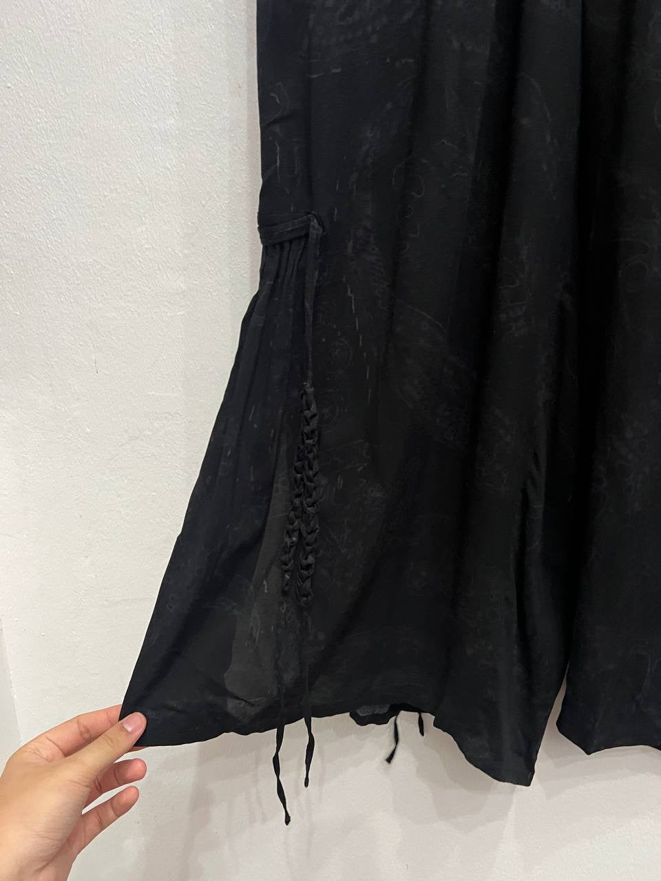 SS19 Yohji Yamamoto Pour Homme Black Scandal Ukiyo-e Gather Drawstring Pants