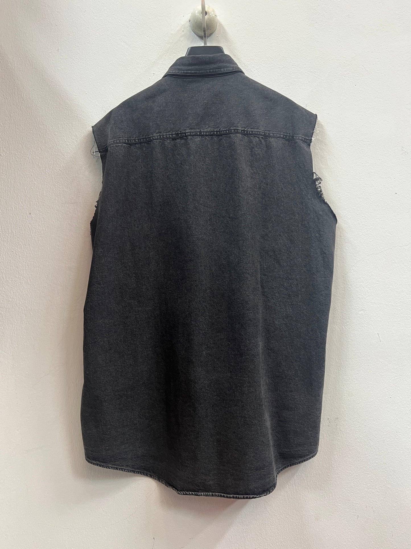 SS18 Balenciaga Europe Distressed Denim Vest