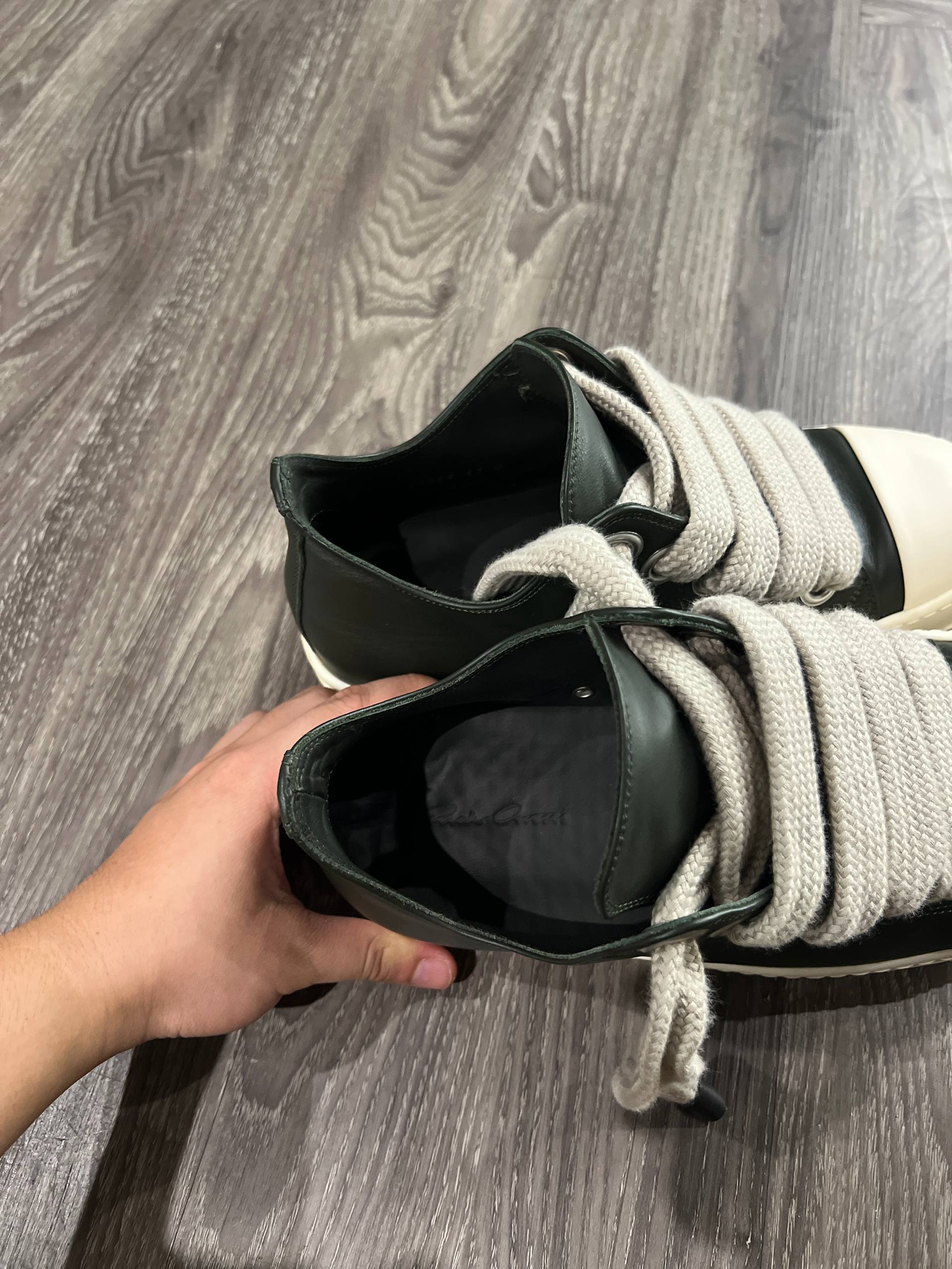 AW24 Rick Owens Porterville Forest Green Jumbo Lace Ramones Low