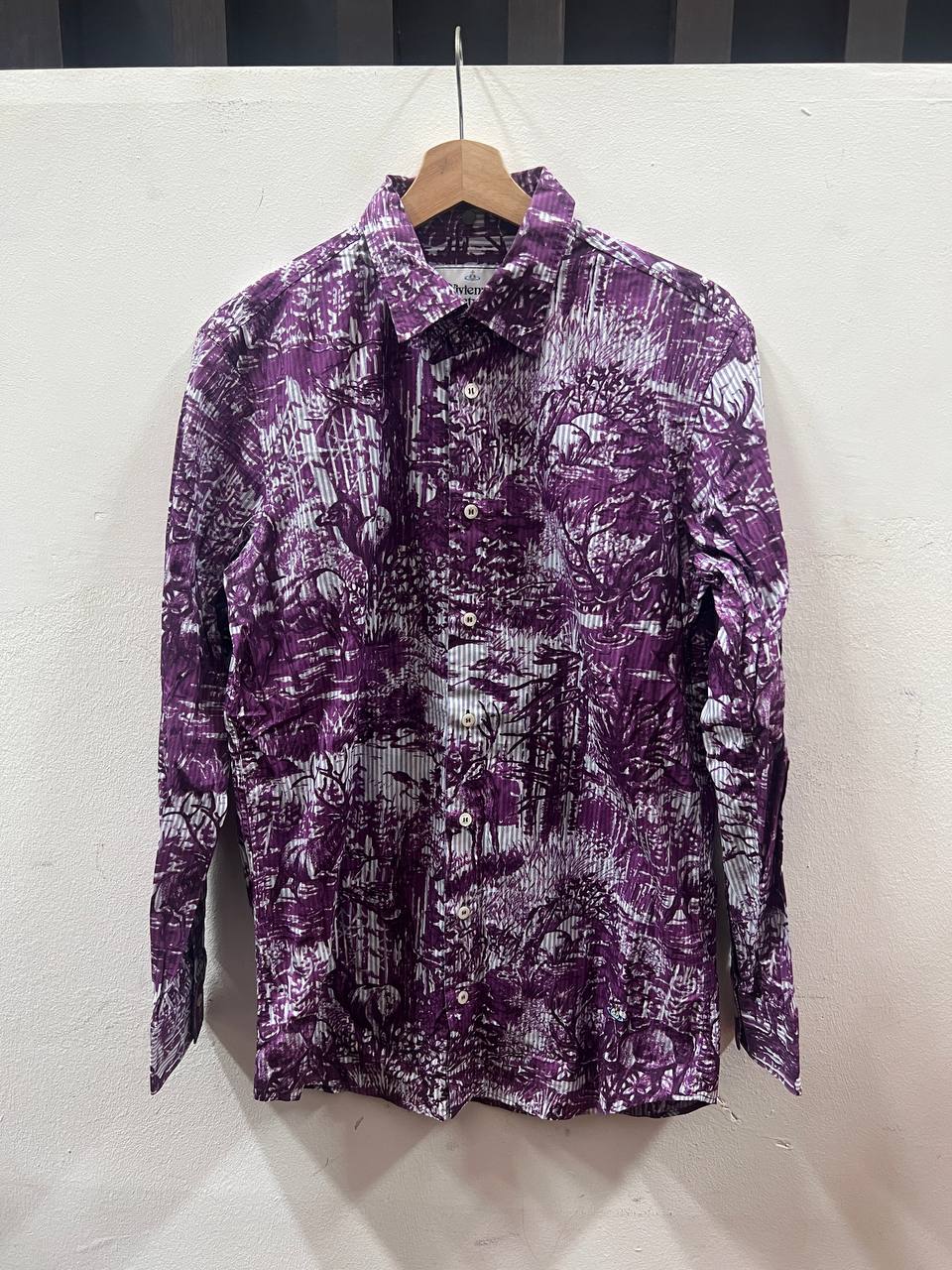 AW16 Vivienne Westwood Man Purple Toile Print Shirt