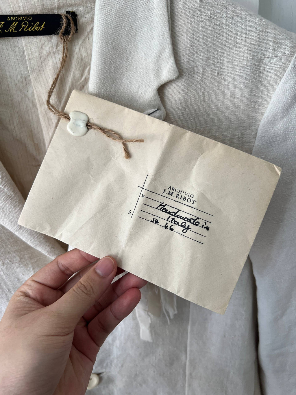 SS20 Archivio J.M. Ribot Antique Handwoven Linen Jacket