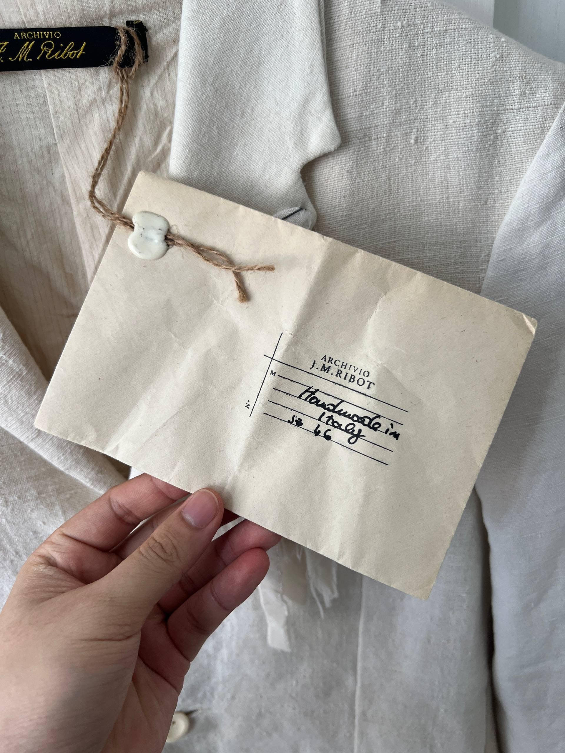 SS20 Archivio J.M. Ribot Antique Handwoven Linen Jacket