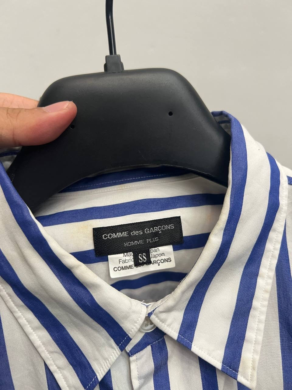 SS06 Comme Des Garcons Homme Plus x The Rolling Stones Blue Striped Shirt