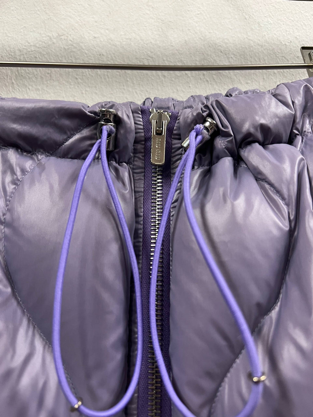AW21 Miu Miu "Brave Hearts" Diamond Quilted Puffer Track Pants 