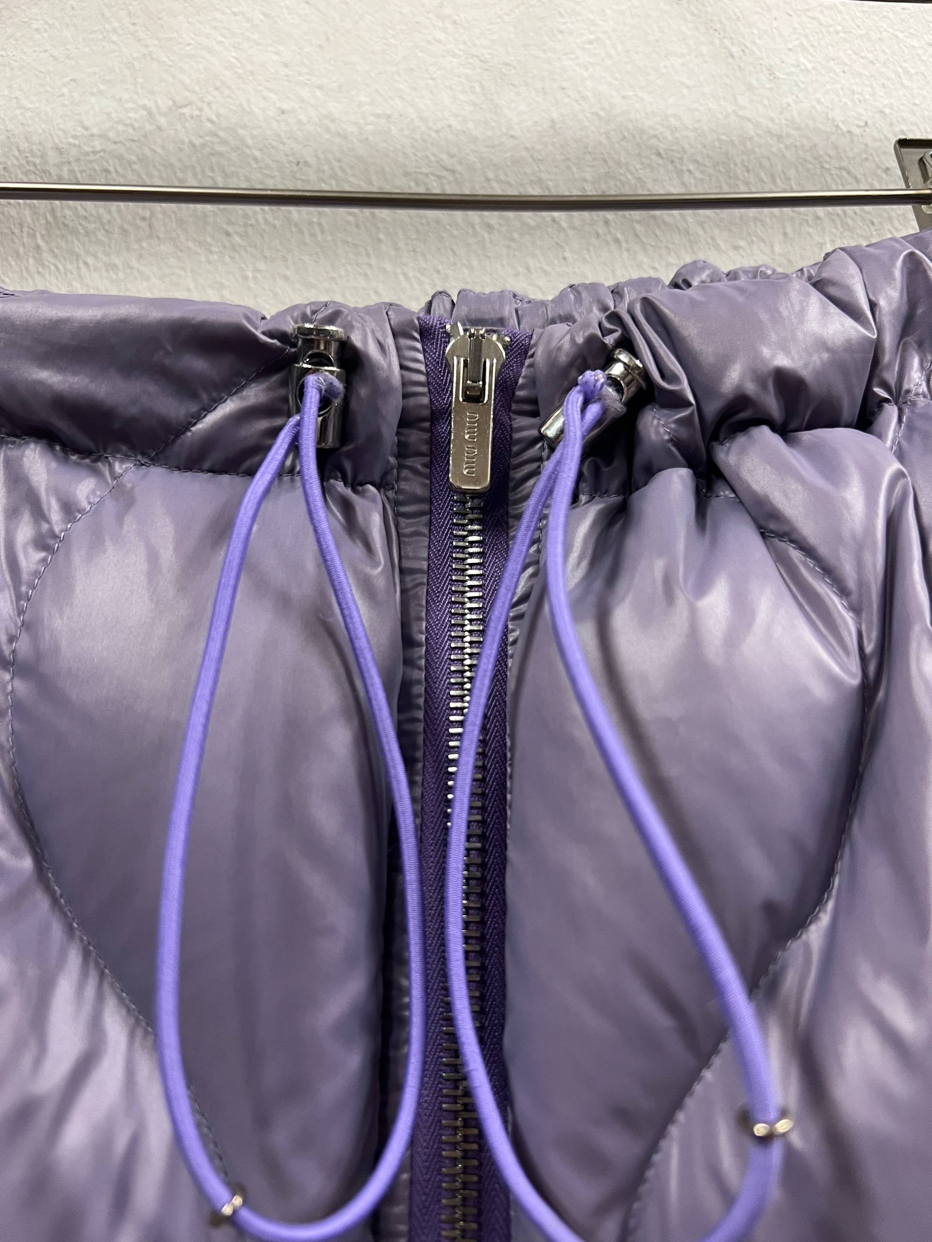 AW21 Miu Miu "Brave Hearts" Diamond Quilted Puffer Track Pants 