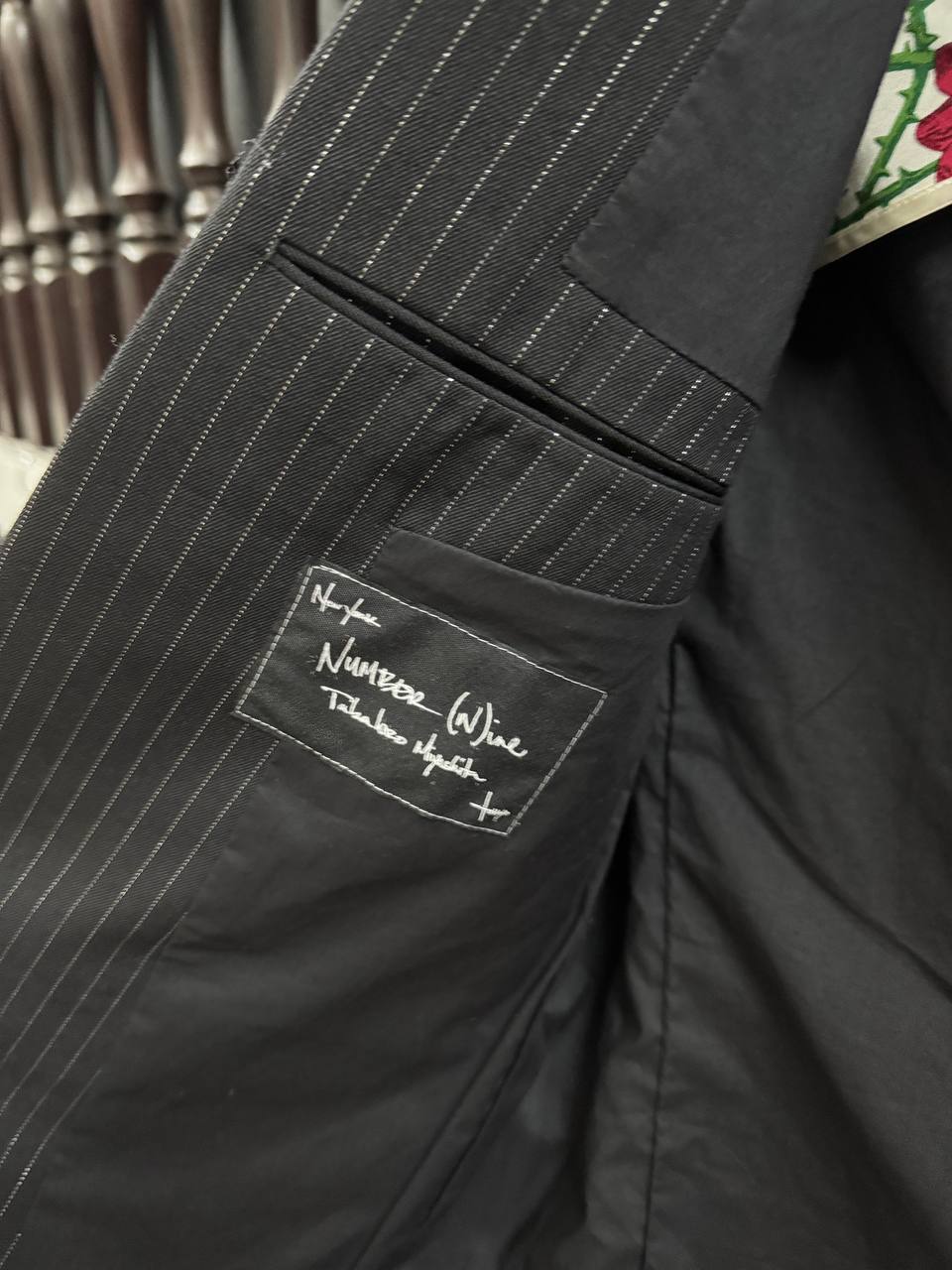 SS06 Number Nine "Welcome To The Shadow" Sequin Pinstripe Jacket