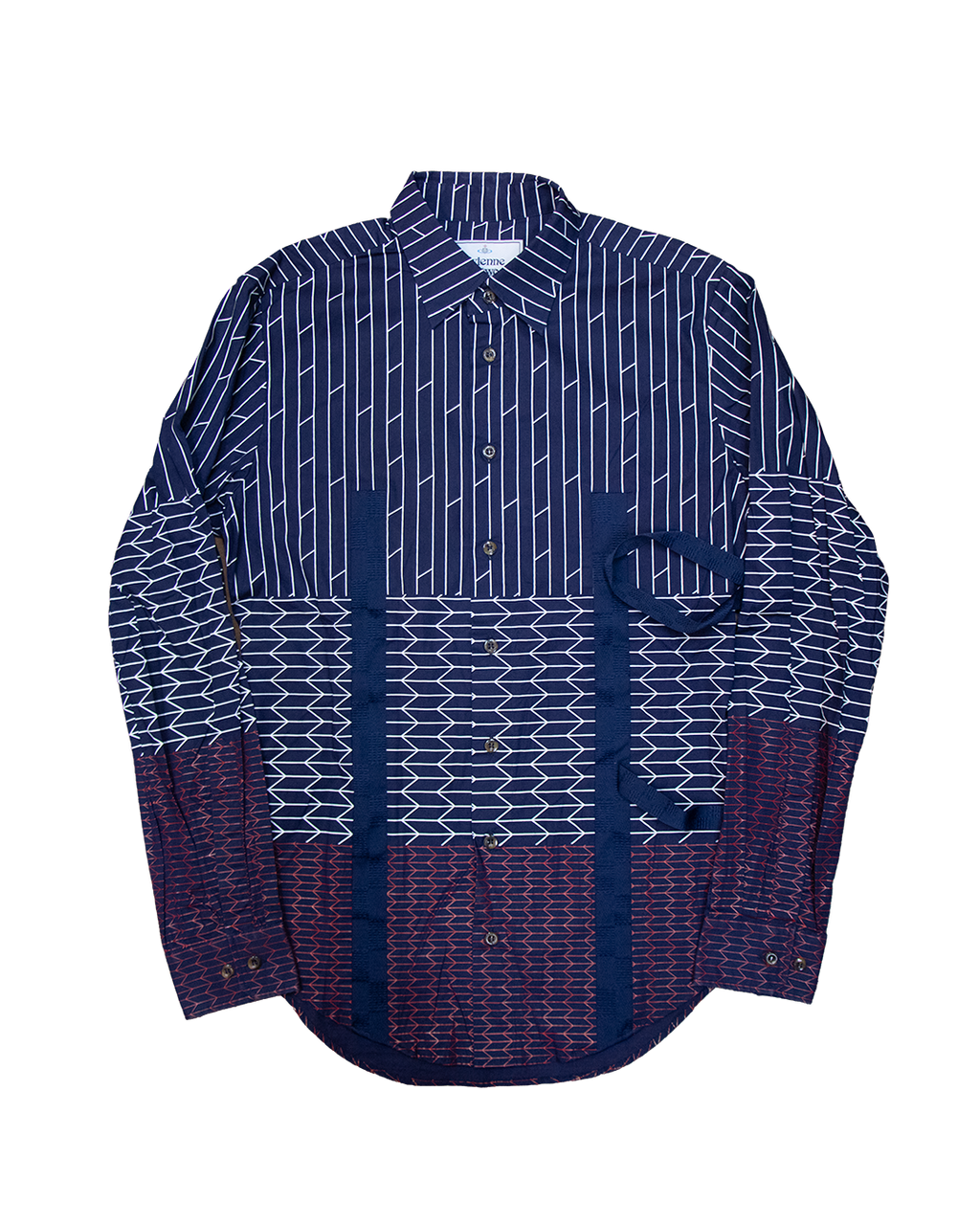 SS15 Vivienne Westwood Man Blue Geometric Shirt