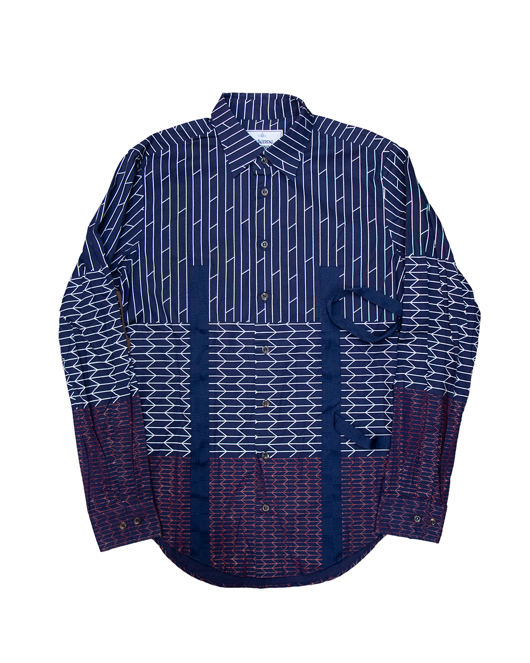 SS15 Vivienne Westwood Man Blue Geometric Shirt