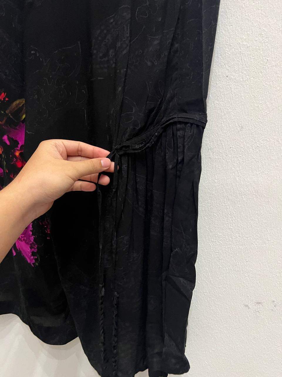 SS19 Yohji Yamamoto Pour Homme Black Scandal Ukiyo-e Gather Drawstring Pants