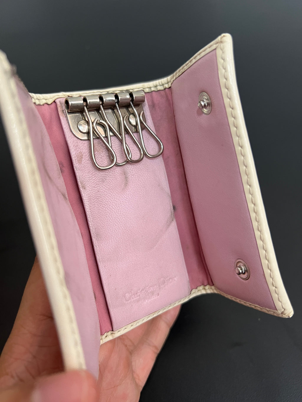 Dior Pink Trotter Oblique Key Wallet