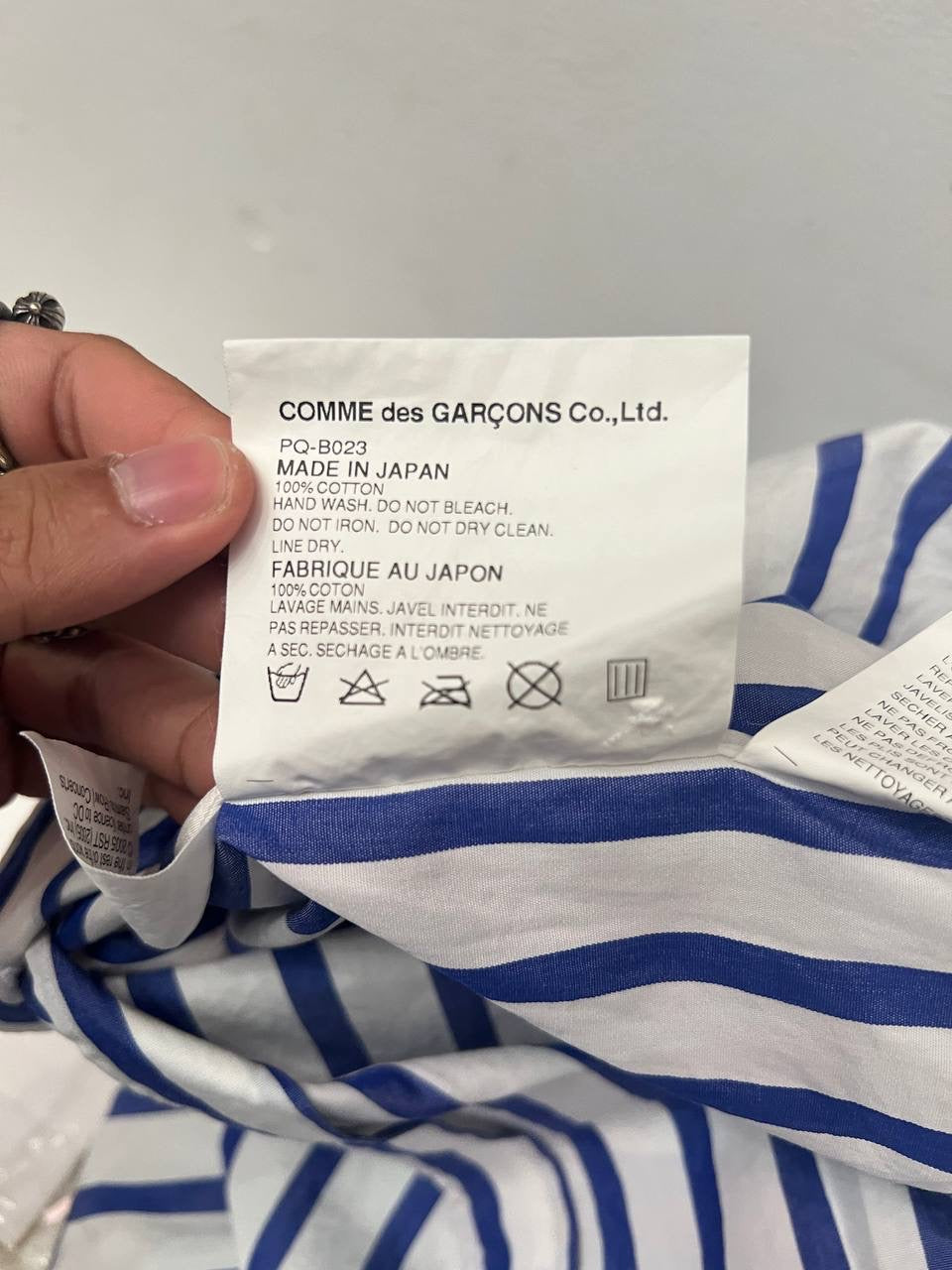 SS06 Comme Des Garcons Homme Plus x The Rolling Stones Blue Striped Shirt