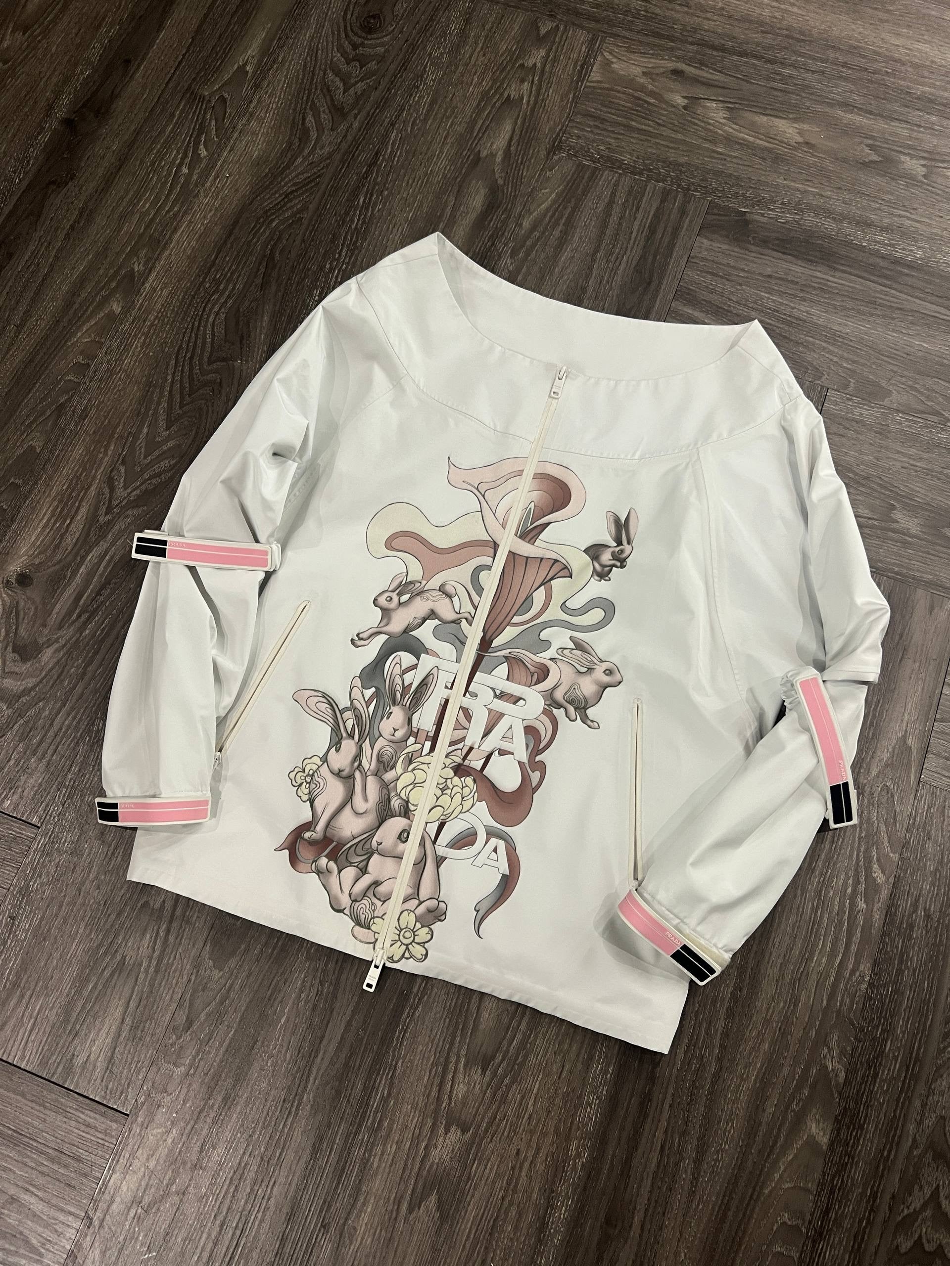 Resort 2018 Prada x James Jean Funnel Neck Rabbit Jacket