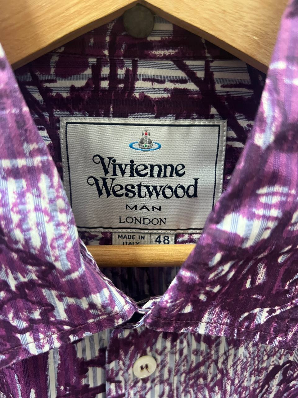 AW16 Vivienne Westwood Man Purple Toile Print Shirt