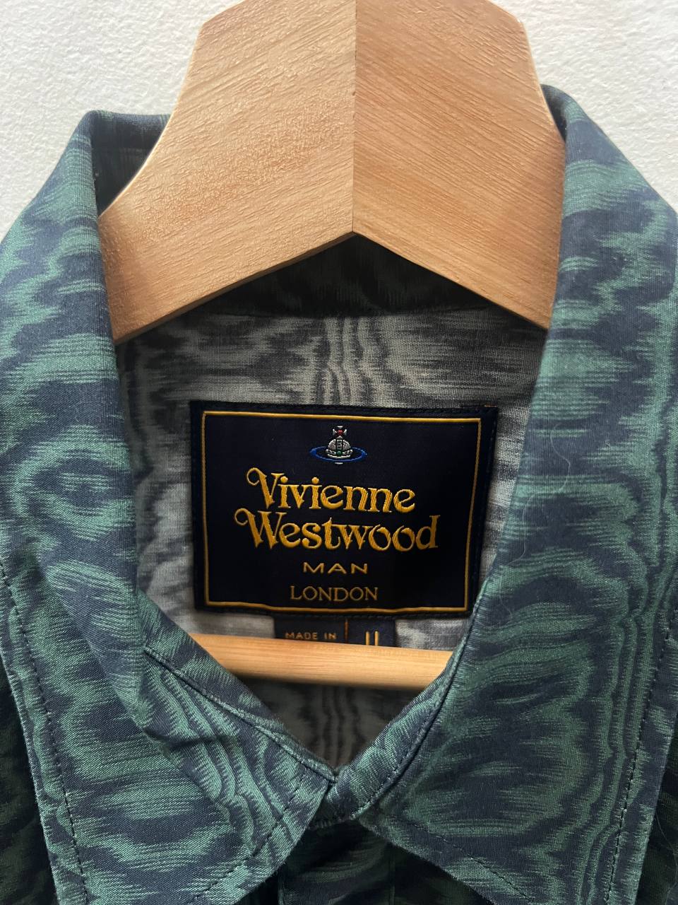AW13 Vivienne Westwood Man Green Psychedelic Western Shirt