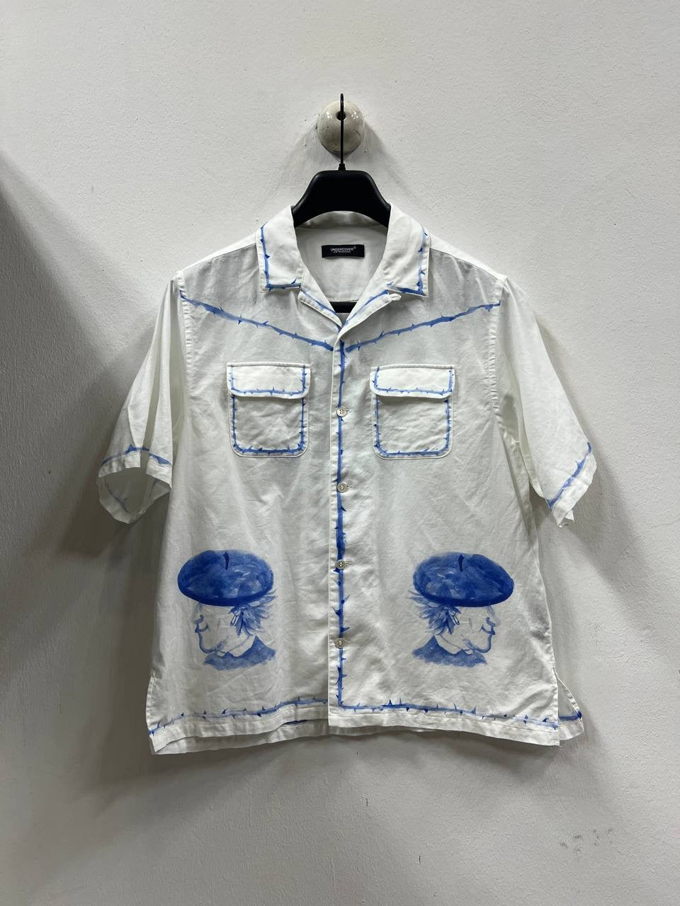 SS21 Undercover Camp Collar Porcelain Button Up Shirt