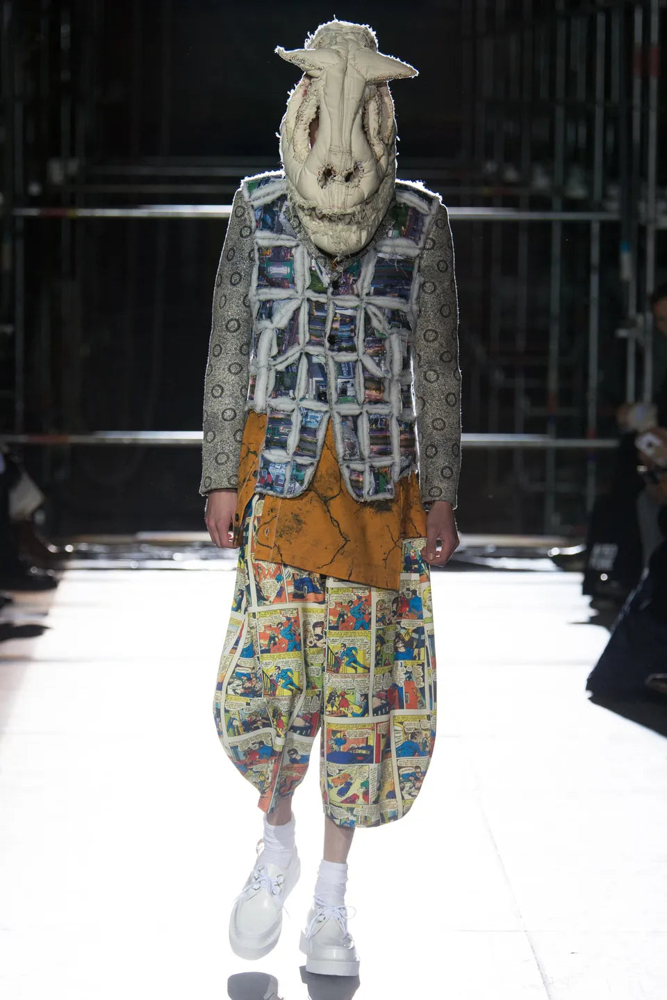 AW18 Comme Des Garcons Homme Plus “White Shock” Comic Strip Balloon Pants