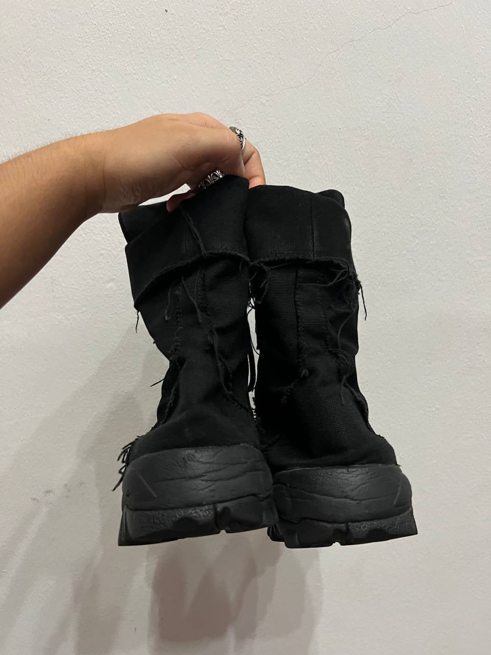 AW19 Yohji Yamamoto Pour Homme Vibram Distressed Boots