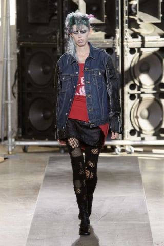 SS17 Junya Watanabe X 1 Up Graffiti Poem Leather Denim Jacket