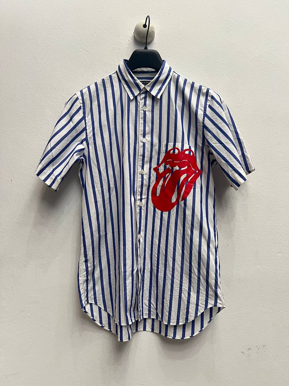 SS06 Comme Des Garcons Homme Plus x The Rolling Stones Blue Striped Shirt