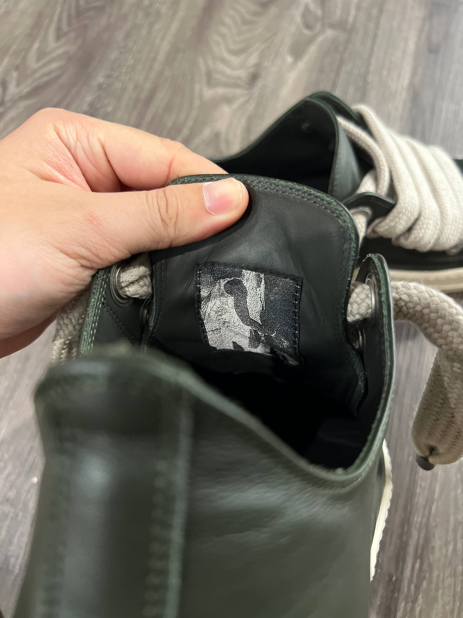 AW24 Rick Owens Porterville Forest Green Jumbo Lace Ramones Low