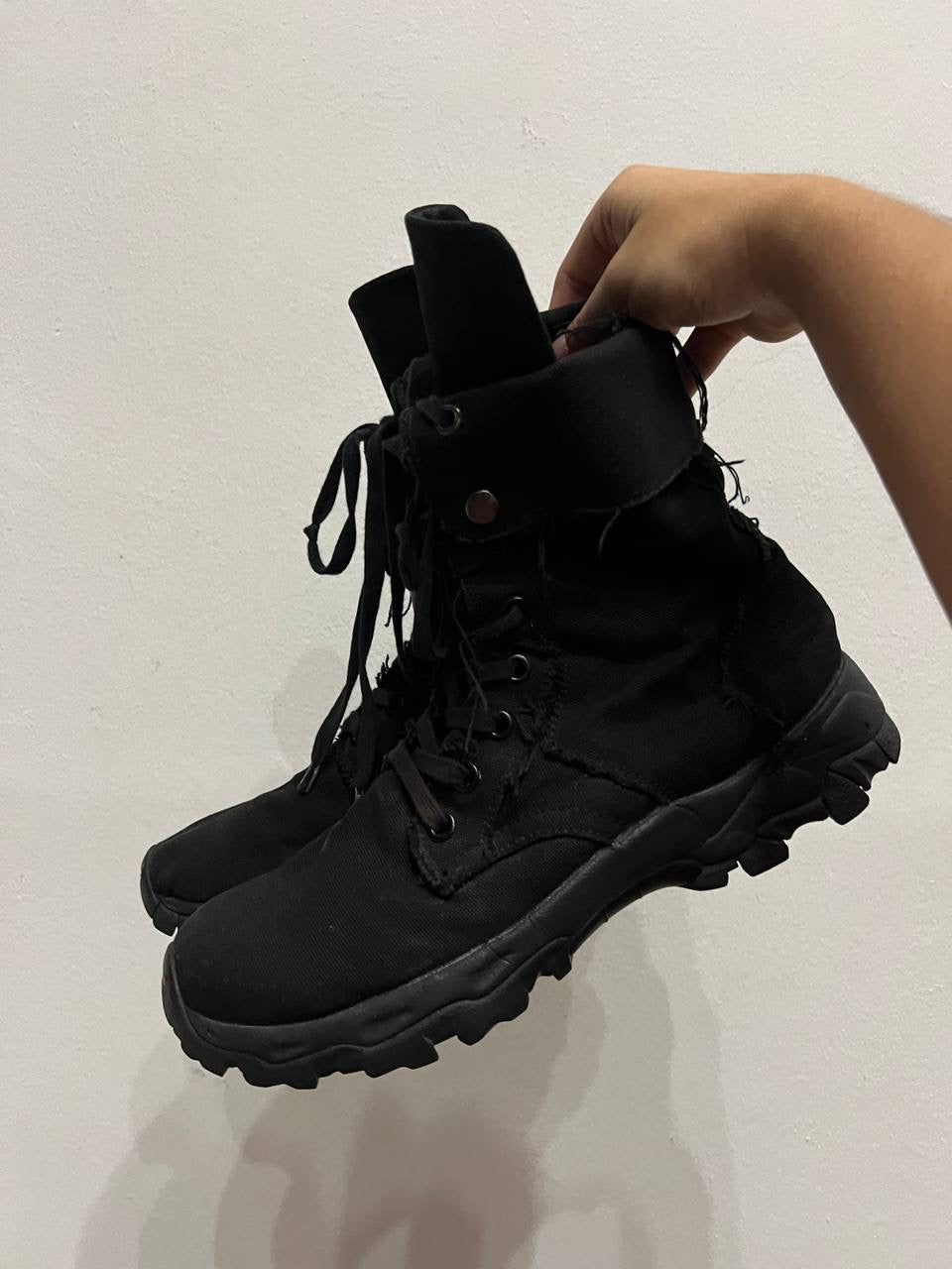 AW19 Yohji Yamamoto Pour Homme Vibram Distressed Boots