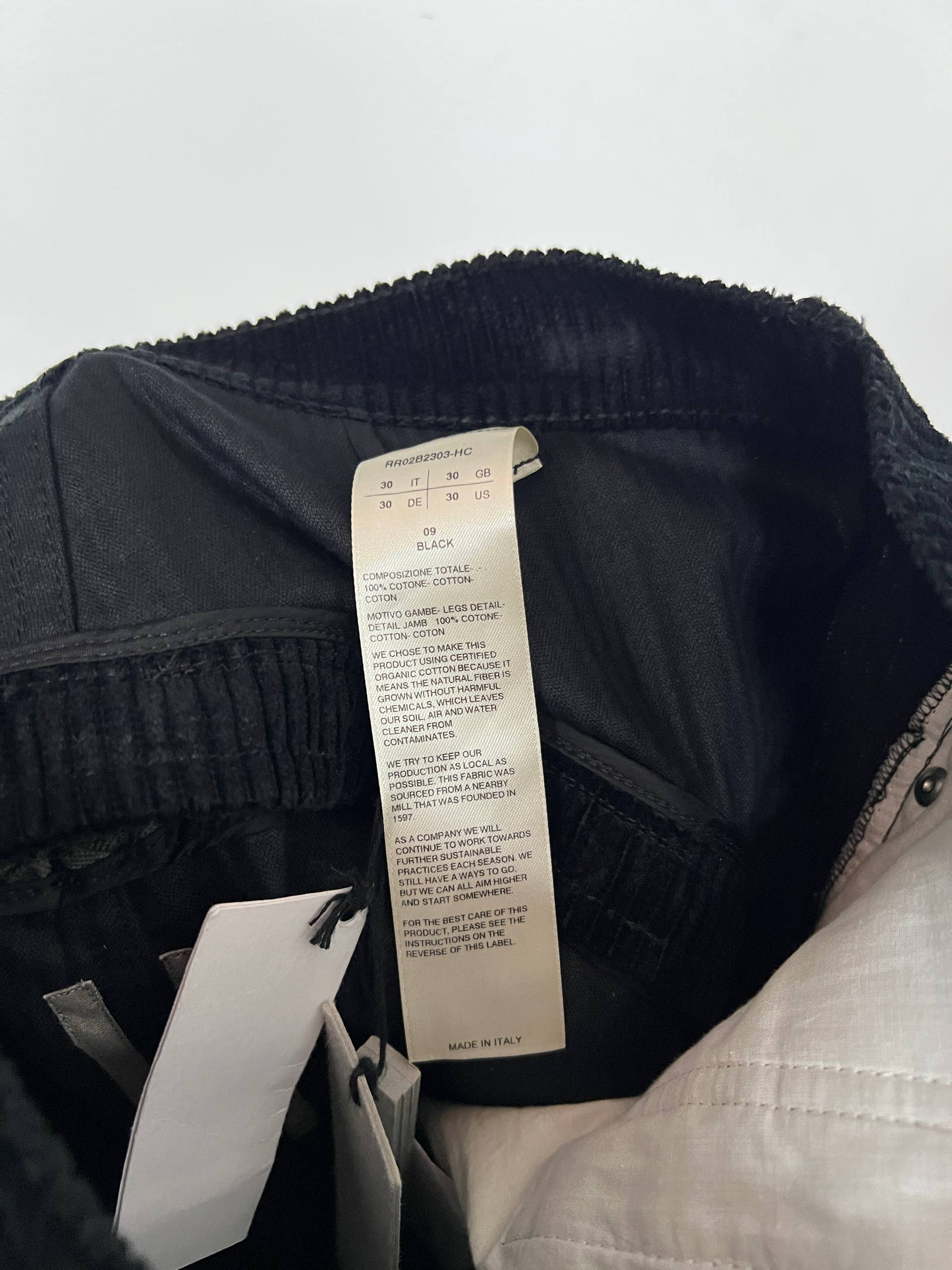 AW22 Rick Owens "Strobe" Corduroy Bolan Banana Cut Pants