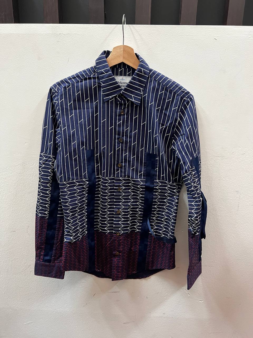 SS15 Vivienne Westwood Man Blue Geometric Shirt