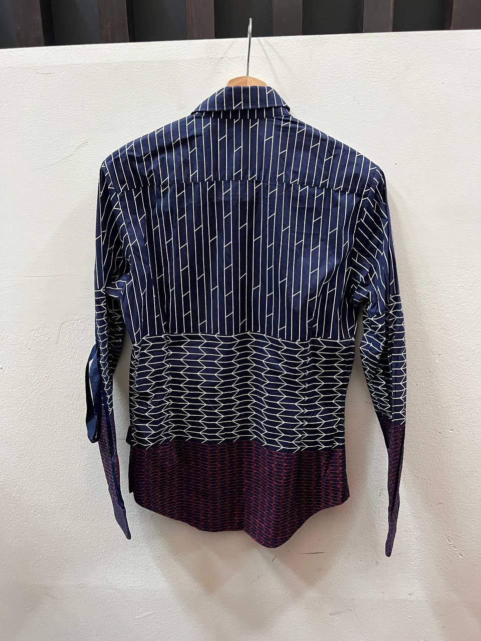 SS15 Vivienne Westwood Man Blue Geometric Shirt