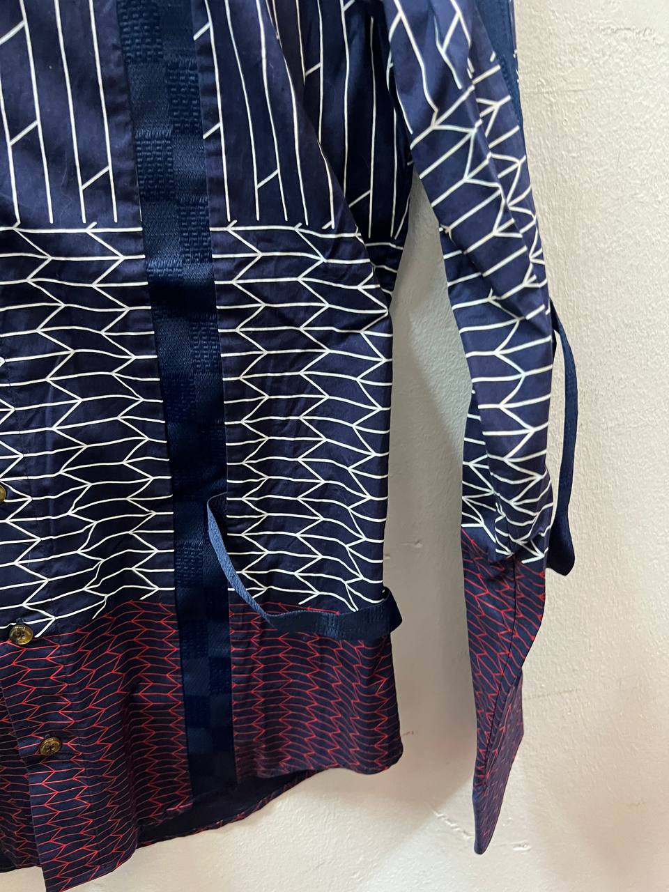 SS15 Vivienne Westwood Man Blue Geometric Shirt