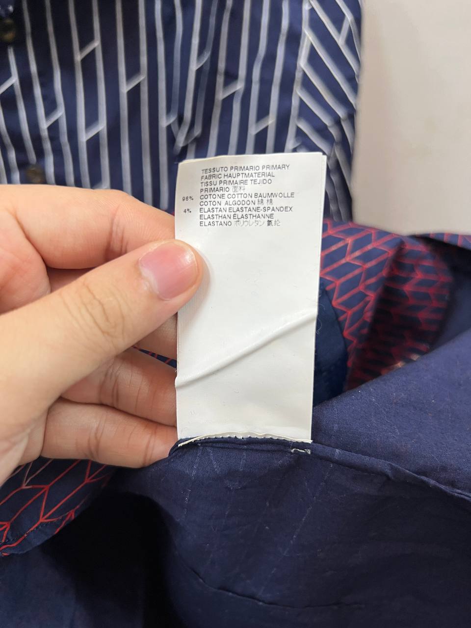 SS15 Vivienne Westwood Man Blue Geometric Shirt