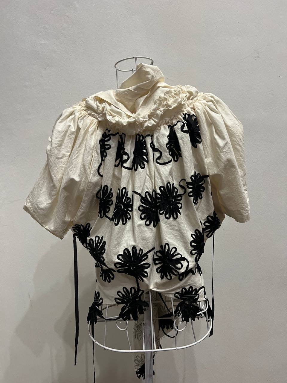 AW08 Tao Comme Des Garcons Lace Floral Appliqué Blouse
