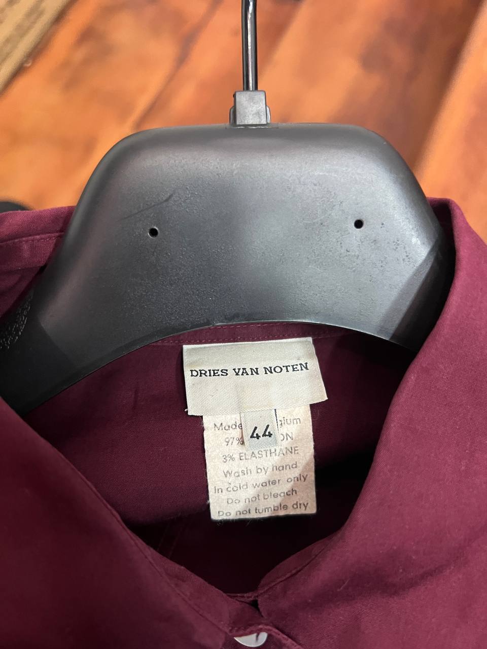 90s Dries Van Noten Velvet Sleeve Shirt