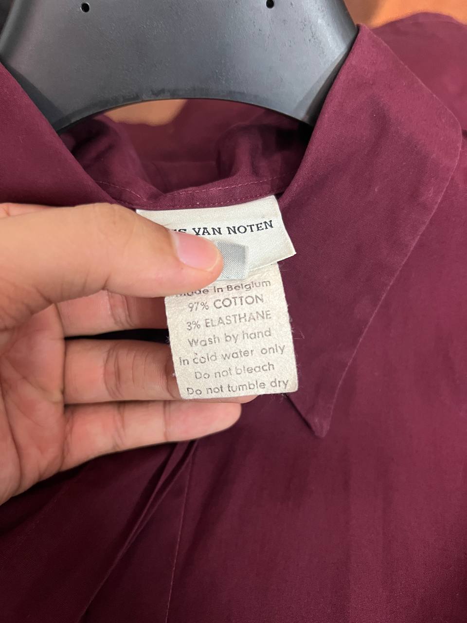 90s Dries Van Noten Velvet Sleeve Shirt