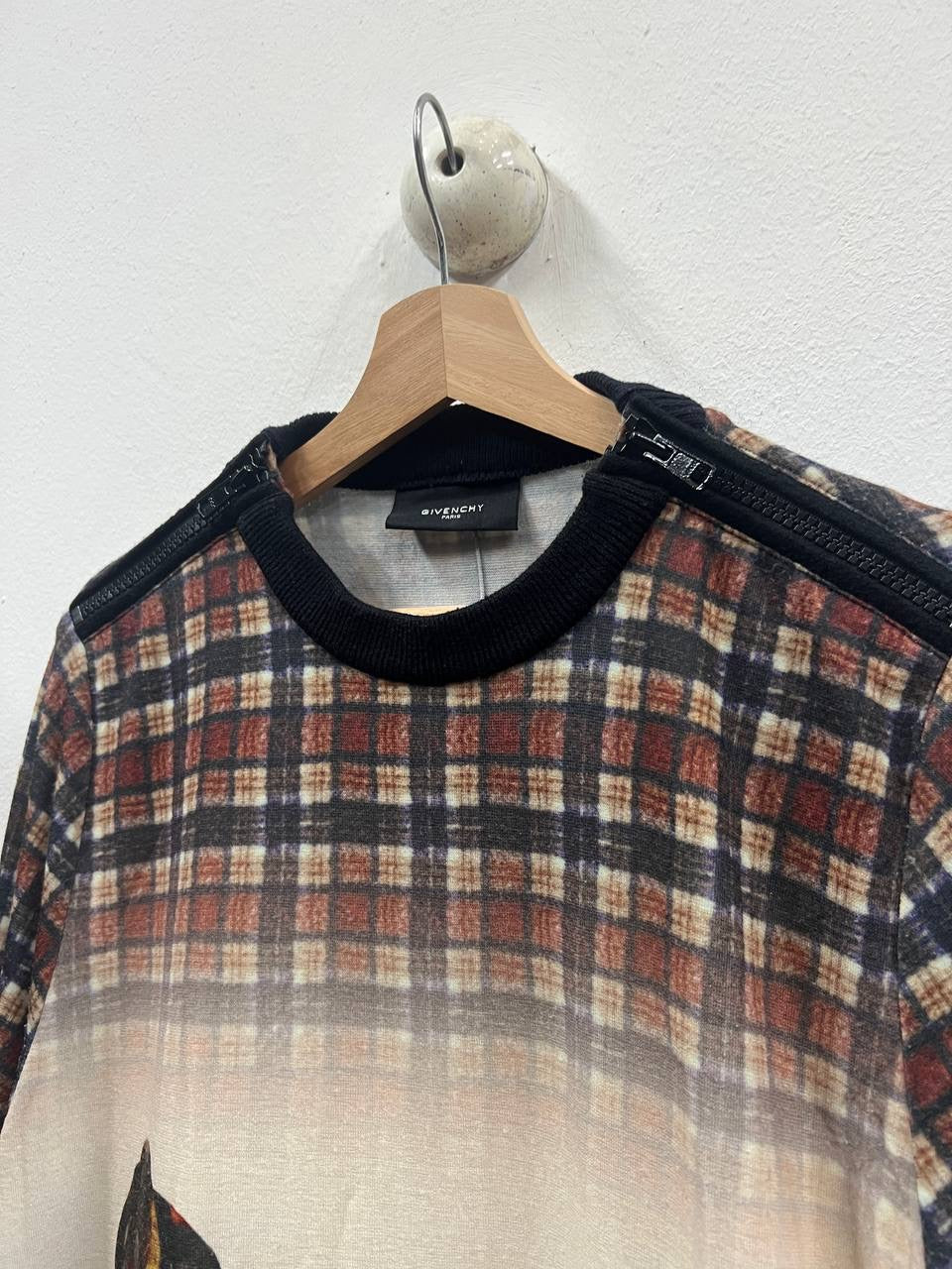 AW11 Givenchy Tartan Rottweiler Sidezip Sweatshirt