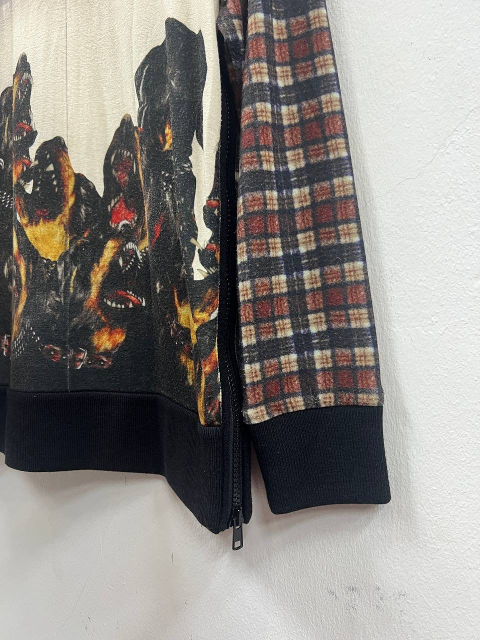 AW11 Givenchy Tartan Rottweiler Sidezip Sweatshirt