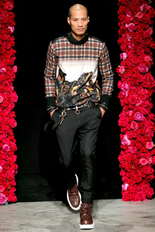 AW11 Givenchy Tartan Rottweiler Sidezip Sweatshirt
