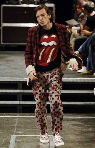 SS06 Comme Des Garcons Homme Plus x The Rolling Stones Runway Embossed Logo Shirt