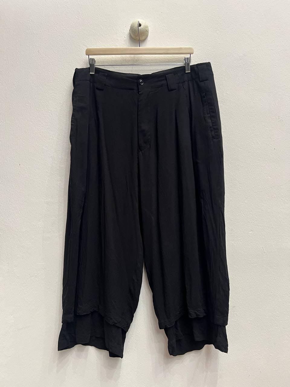 SS18 Yohji Yamamoto Pour Homme Double Layer Rayon Two Tucked Pants