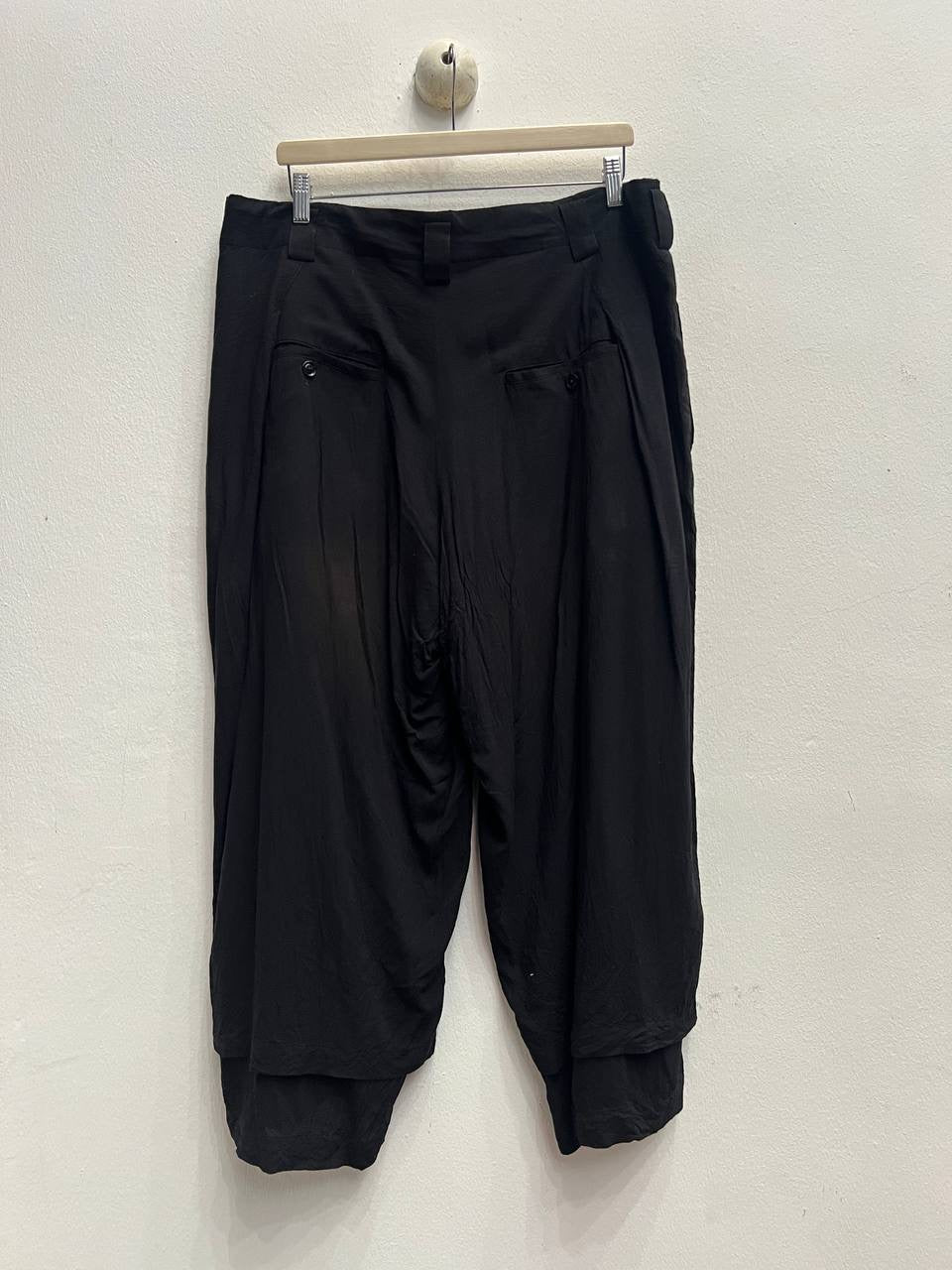 SS18 Yohji Yamamoto Pour Homme Double Layer Rayon Two Tucked Pants